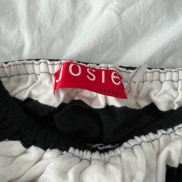 Josie Natori Black & White Spaghetti Strap Top - Picture 3 of 3